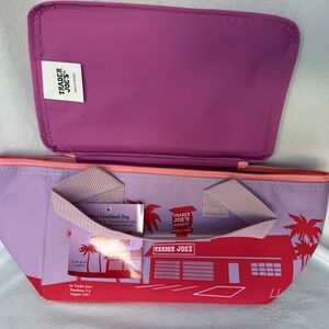 Trader Joe's Mini Insulated Bag 2026 Purple Pink 1.5 Gallon Zipper Lunch Bag NWT
